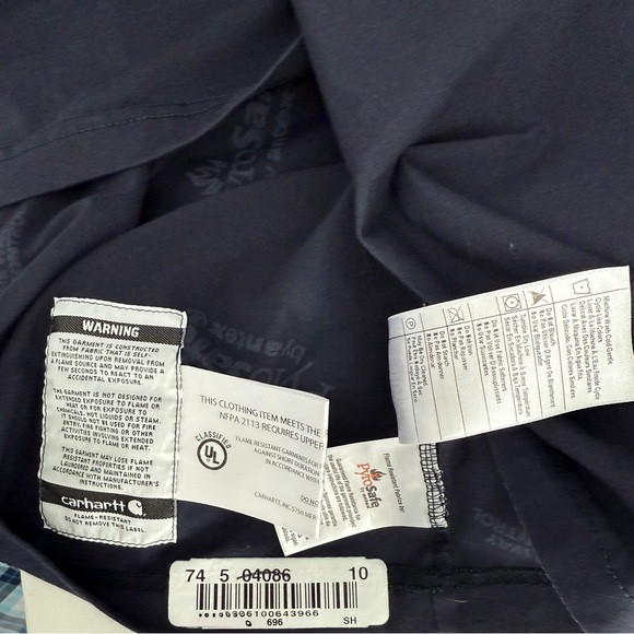 Carhartt Force FR Flame-Resistant TK2904-FRM Blue Long Sleeve Shirt — Size Large - Picture 11 of 16